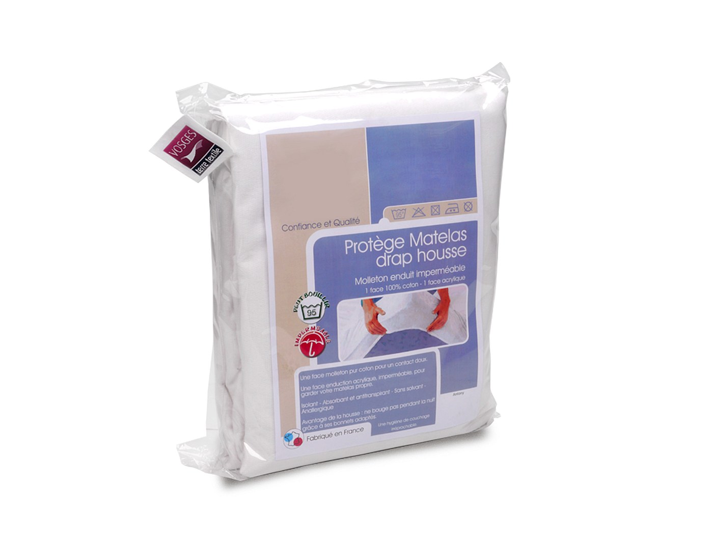 Protège-Matelas Bouclette Imperméable Bonnet 27-30cm 70x190 - Blanc, Silencieux Et Lavable