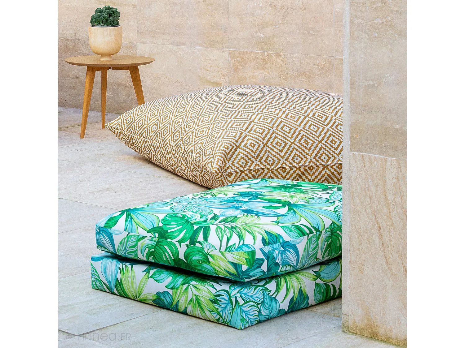 Housse de coussin 80x100 cm PANAMA Jaune Curry