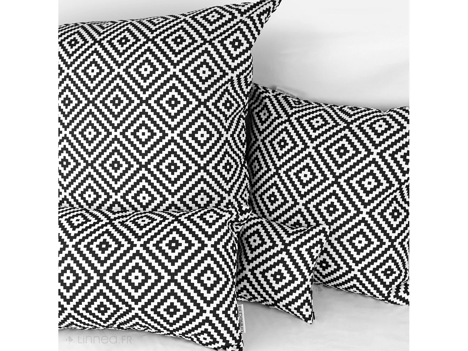 Housse de coussin 20x20 cm PANAMA Noir