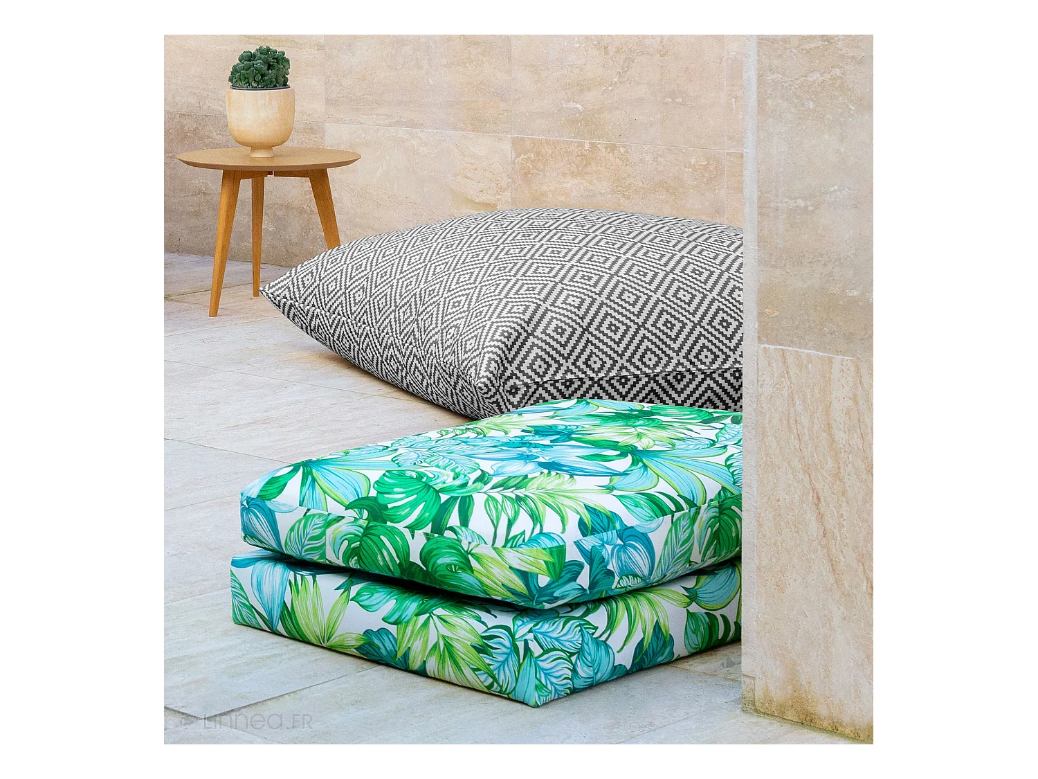 Housse de coussin 45x45 cm PANAMA Noir