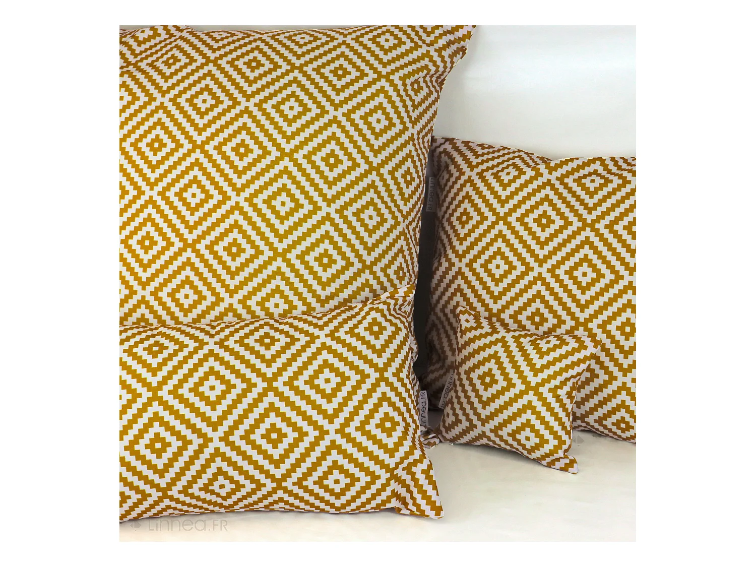 Housse de coussin 20x20 cm PANAMA Jaune Curry