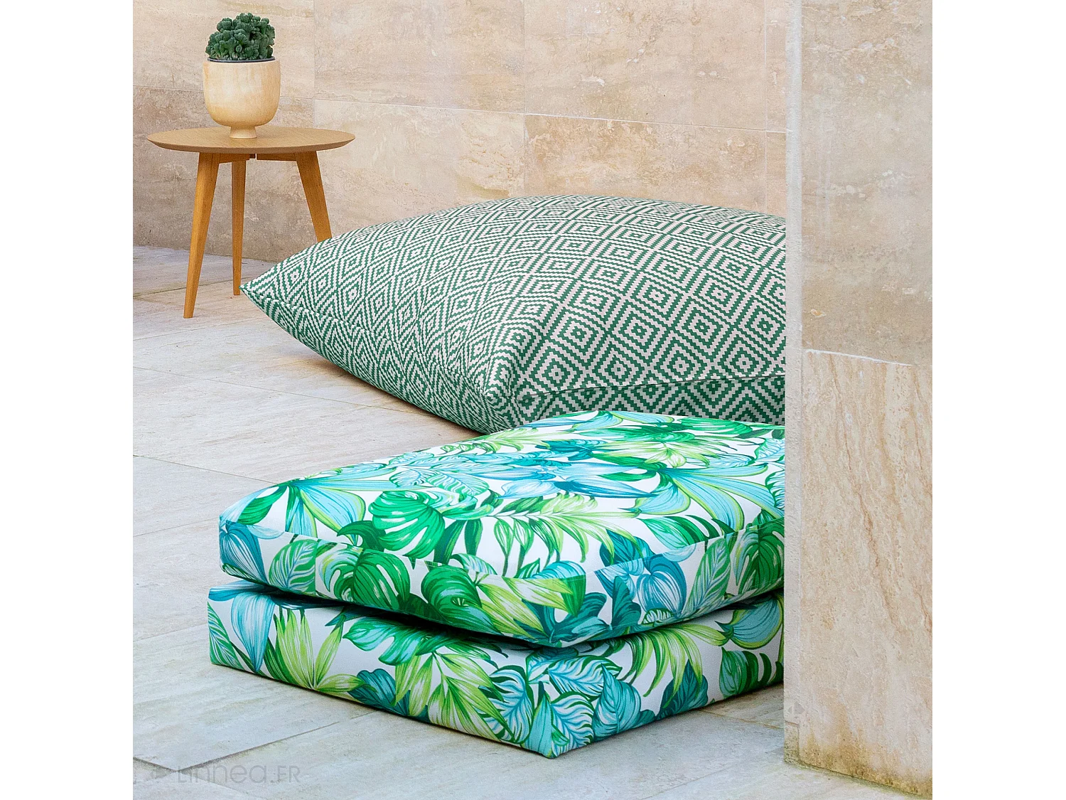 Housse de coussin 50x50 cm PANAMA Vert Emeraude