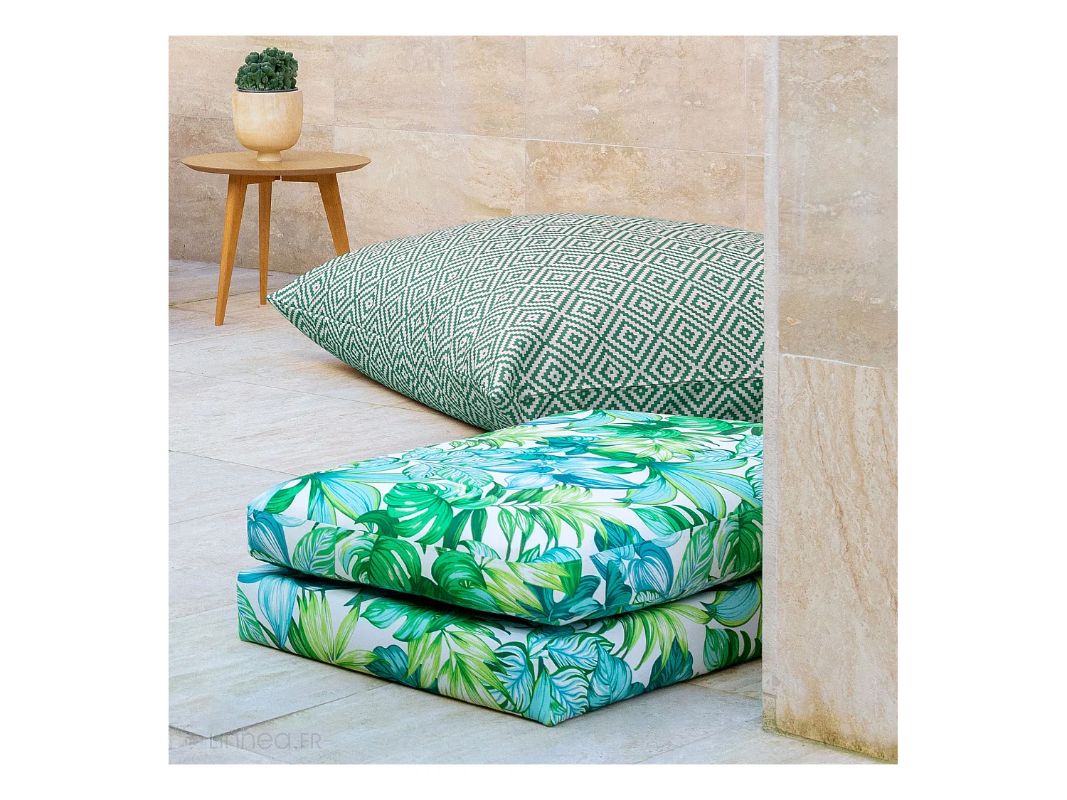 Housse de coussin 20x20 cm PANAMA Vert Emeraude
