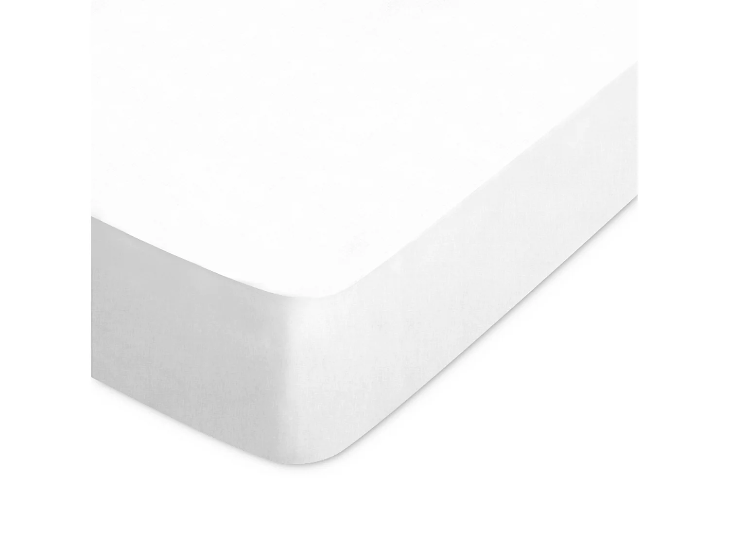 Drap housse uni 140x210 cm bonnet 40 cm coton ALTO Blanc