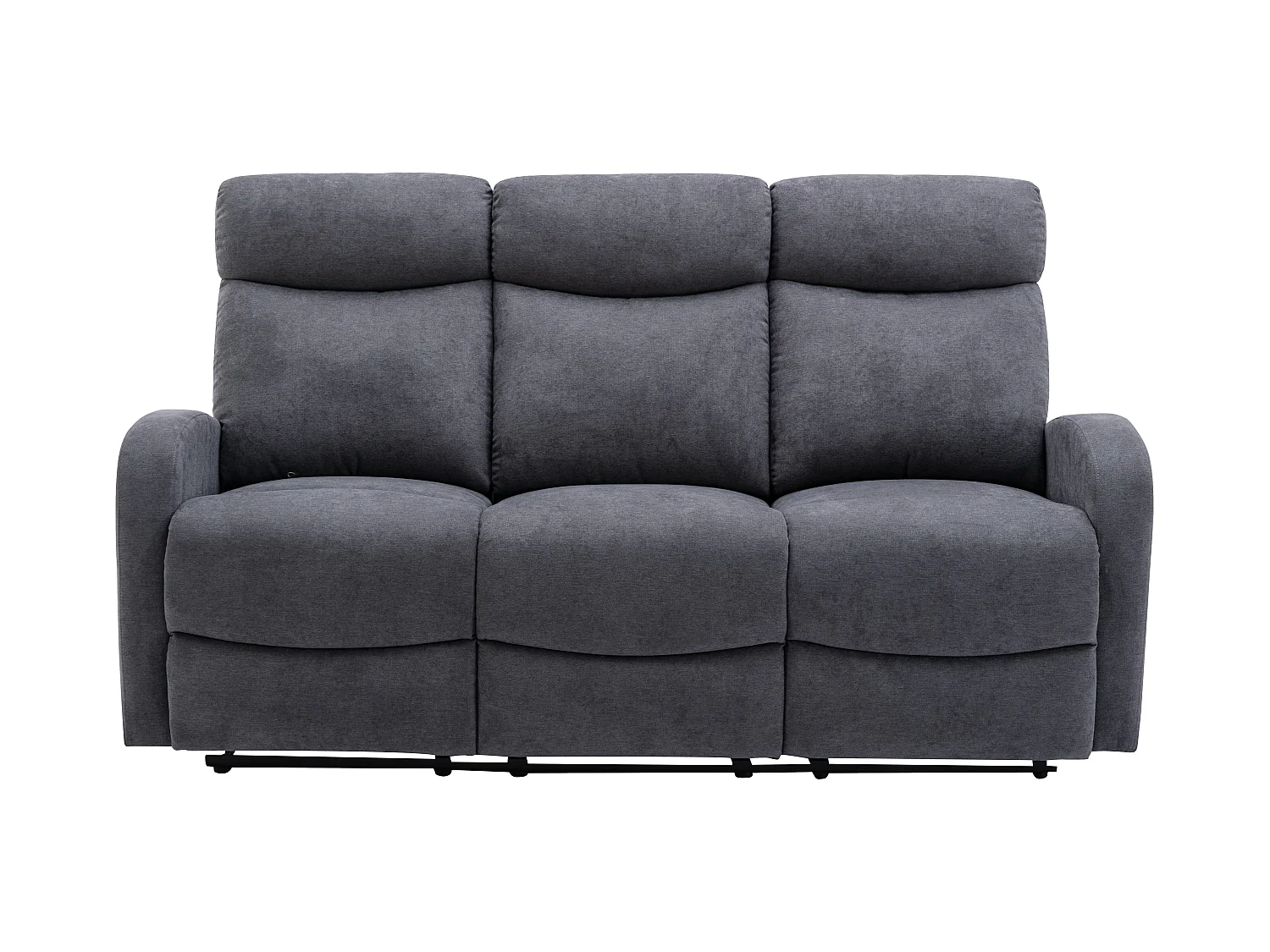 3-sits soffa och vilstol i grått tyg EVELYN