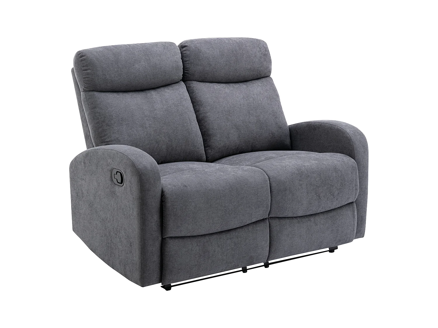 Canapés 3 places 2 places et un fauteuil relax en tissu gris EVELYN