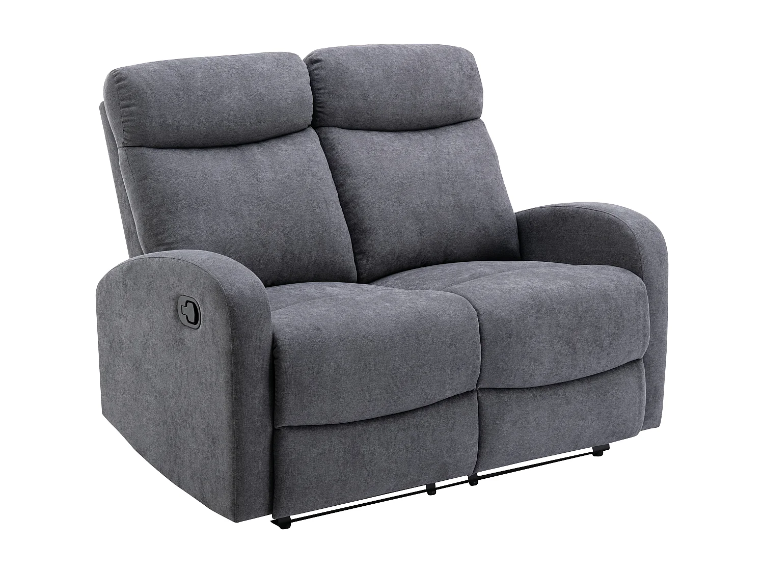 Canapés 3 places 2 places et un fauteuil relax en tissu gris EVELYN