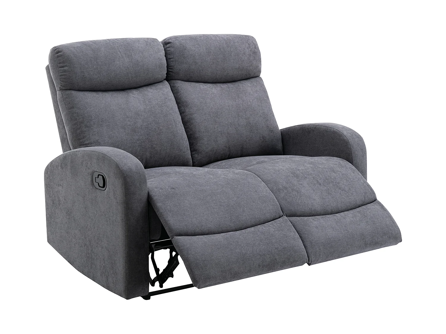Canapés 3 places 2 places et un fauteuil relax en tissu gris EVELYN