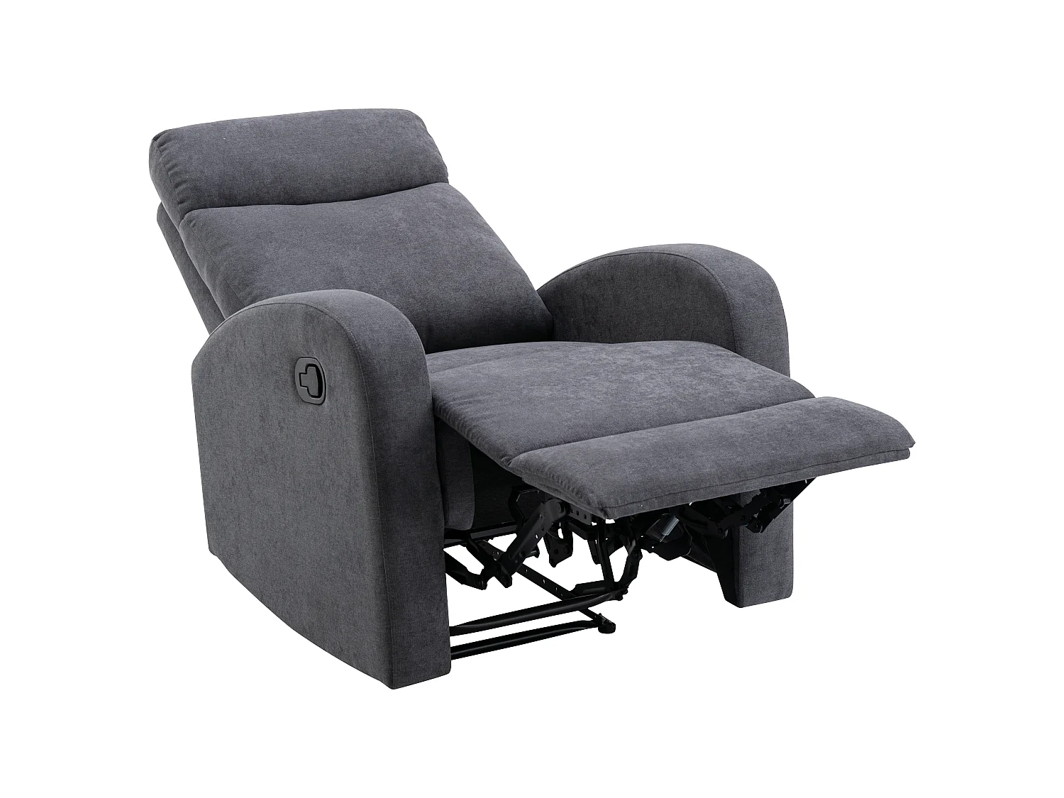 Canapés 3 places 2 places et un fauteuil relax en tissu gris EVELYN