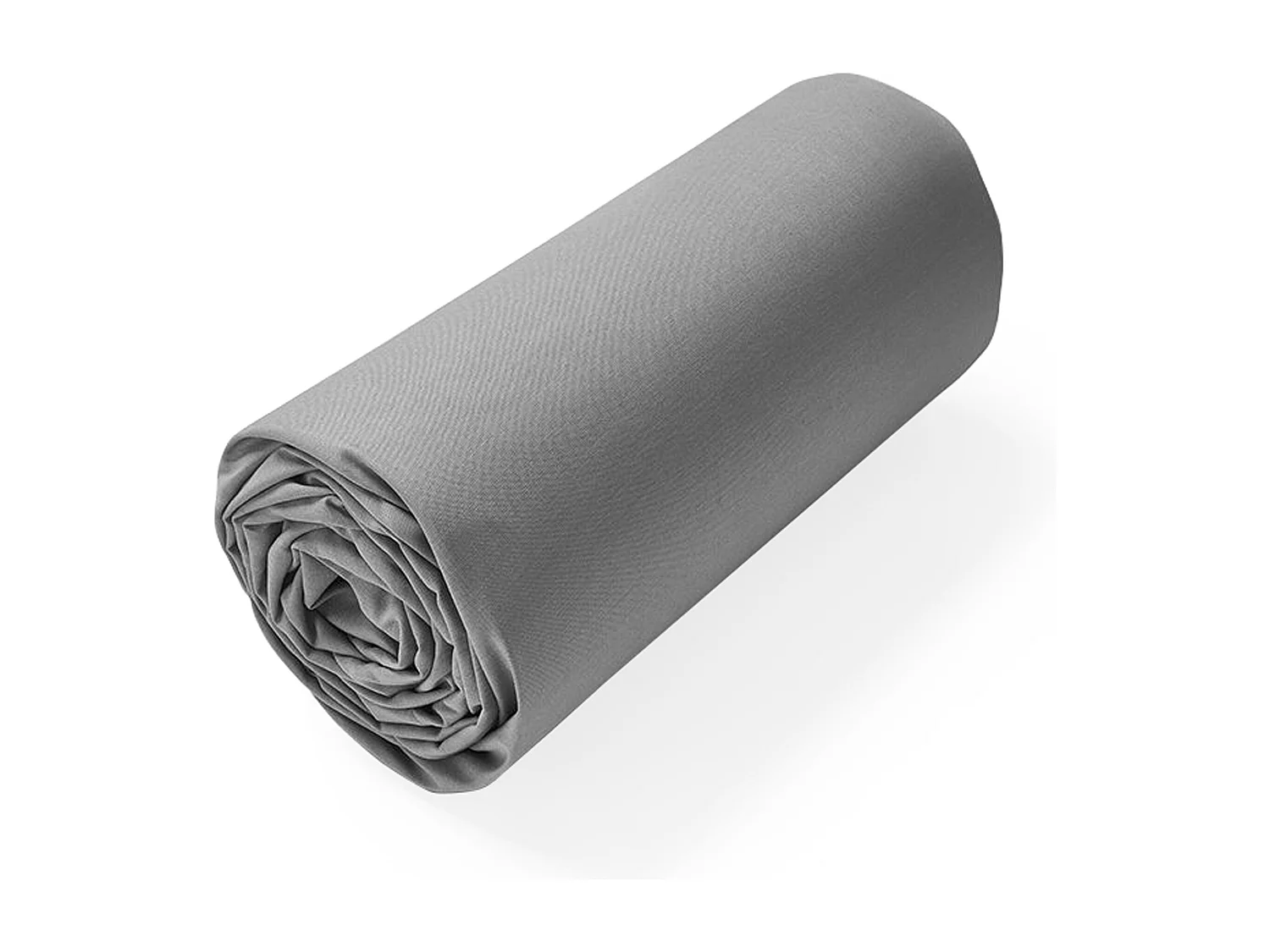 Drap housse uni 180x220 cm bonnet 40 cm coton ALTO gris Alu