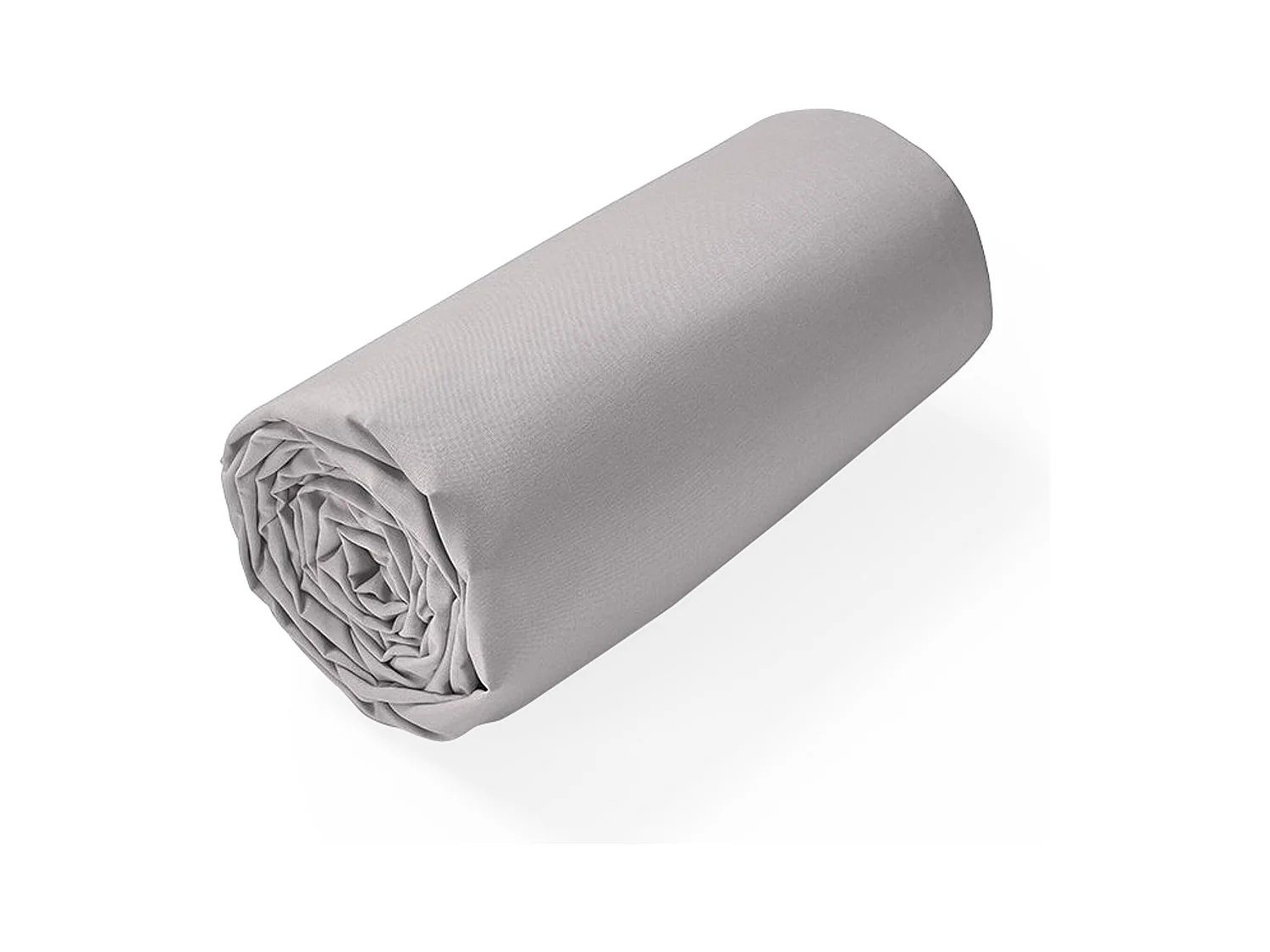 Drap housse uni 160x200 cm bonnet 40 cm coton ALTO gris calcium