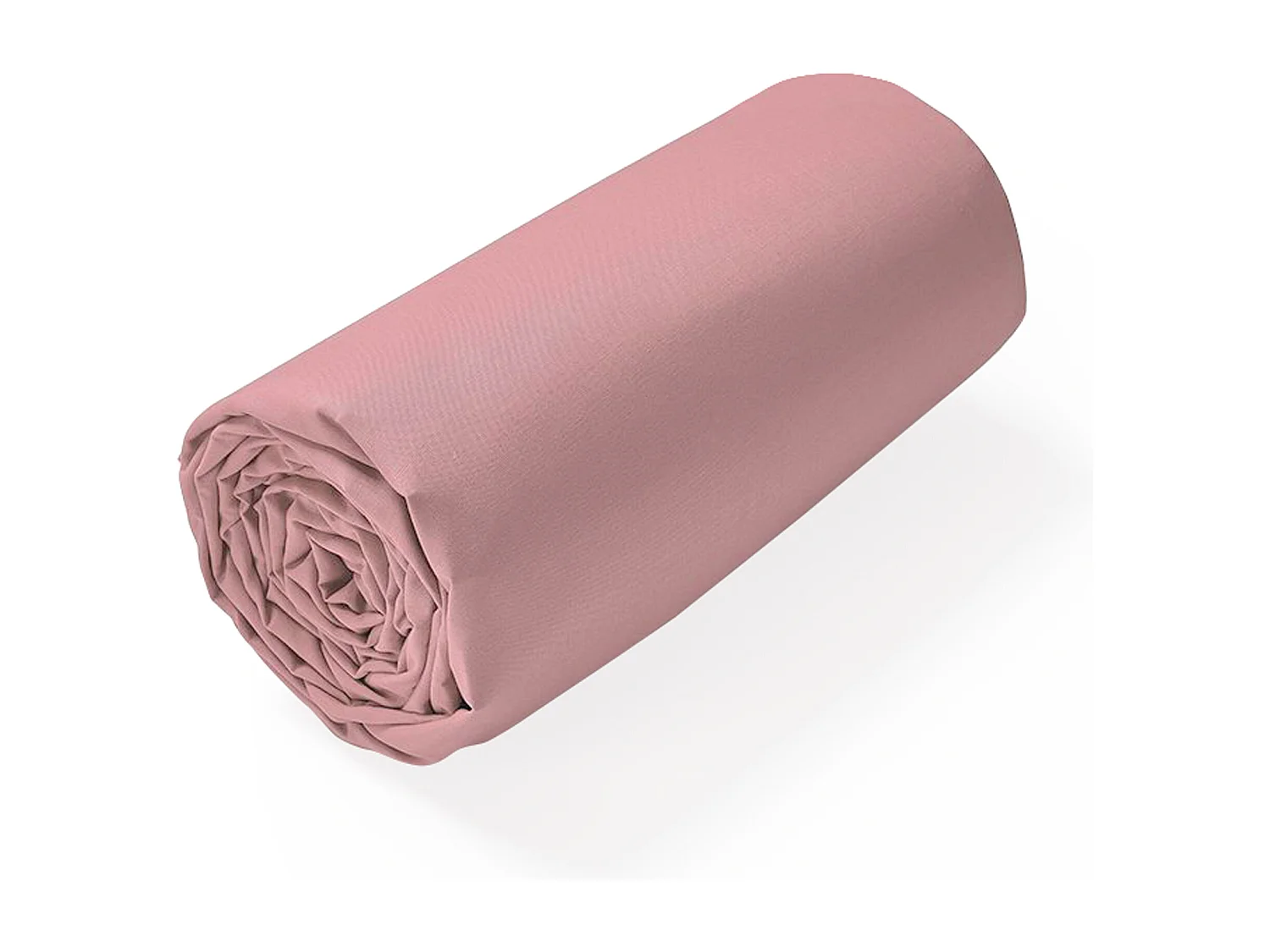 Drap housse uni 120x190 cm bonnet 40 cm coton ALTO rose macaron