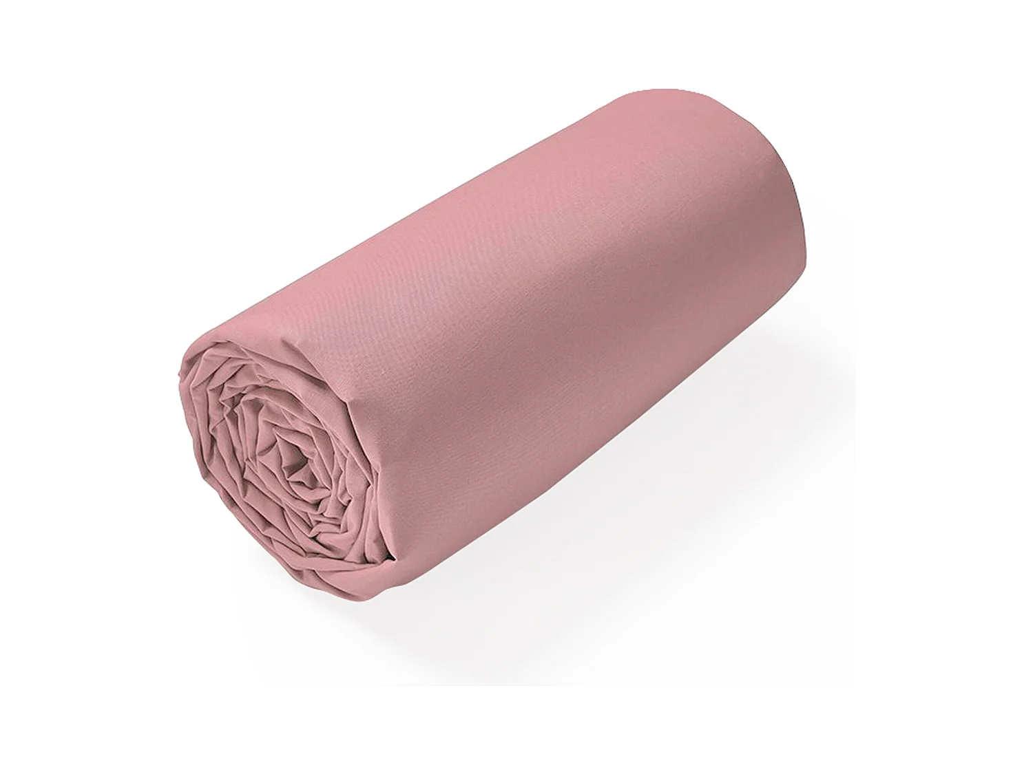Drap housse uni 200x200 cm bonnet 40 cm coton ALTO rose macaron