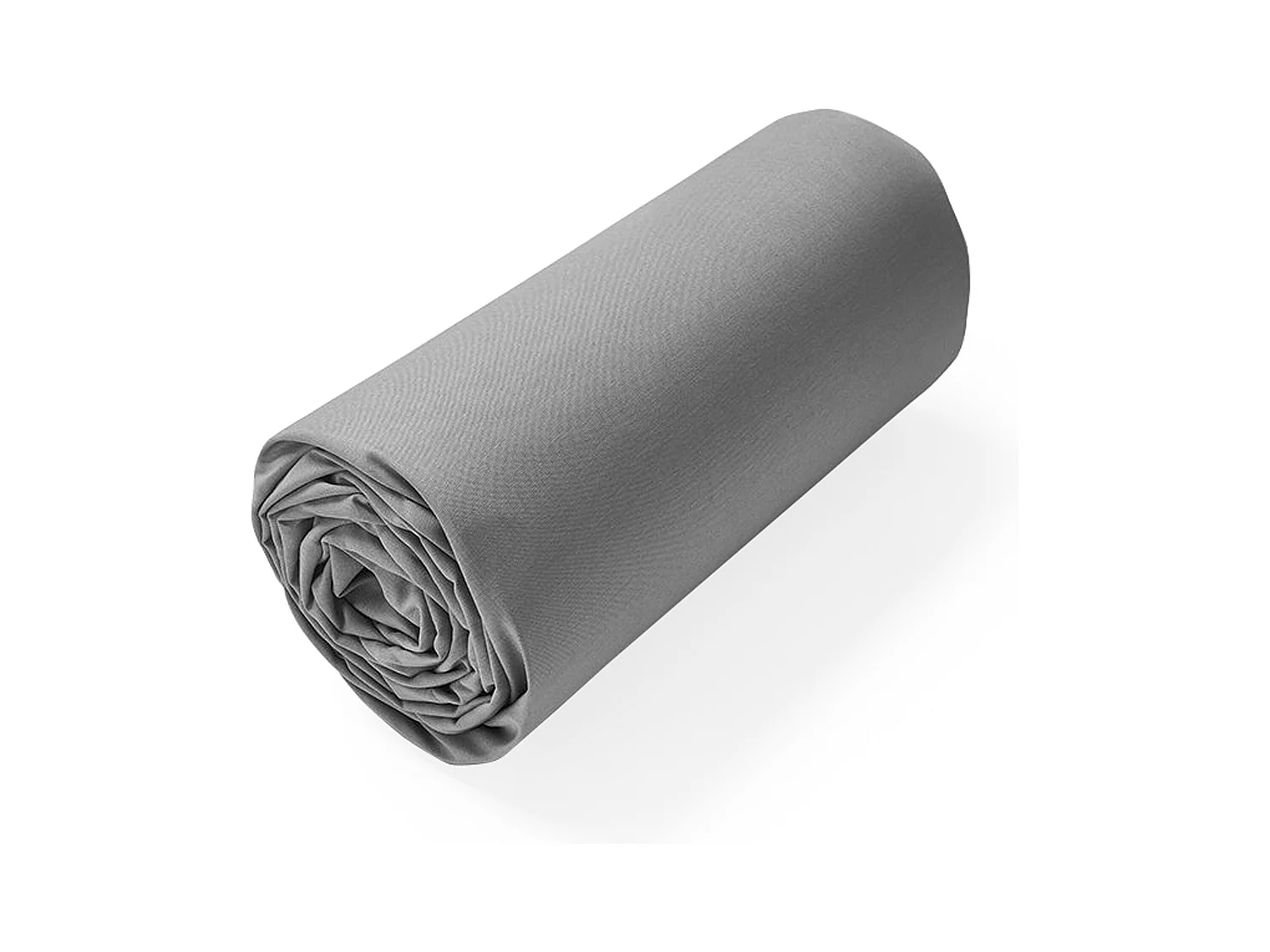 Drap housse uni 100x190 cm bonnet 40 cm coton ALTO gris Alu