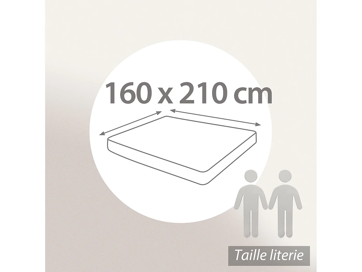 Drap housse uni 160x210 cm bonnet 40 cm coton ALTO gris Manhattan