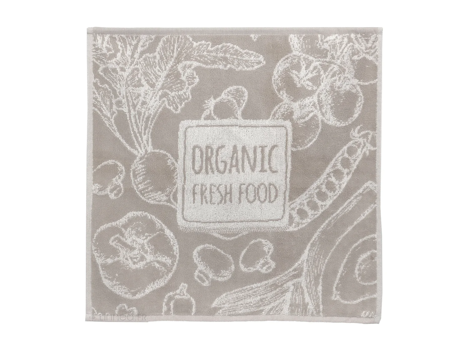 Lot de 2 torchons de cuisine éponge 50x50 cm coton ORGANIC gris