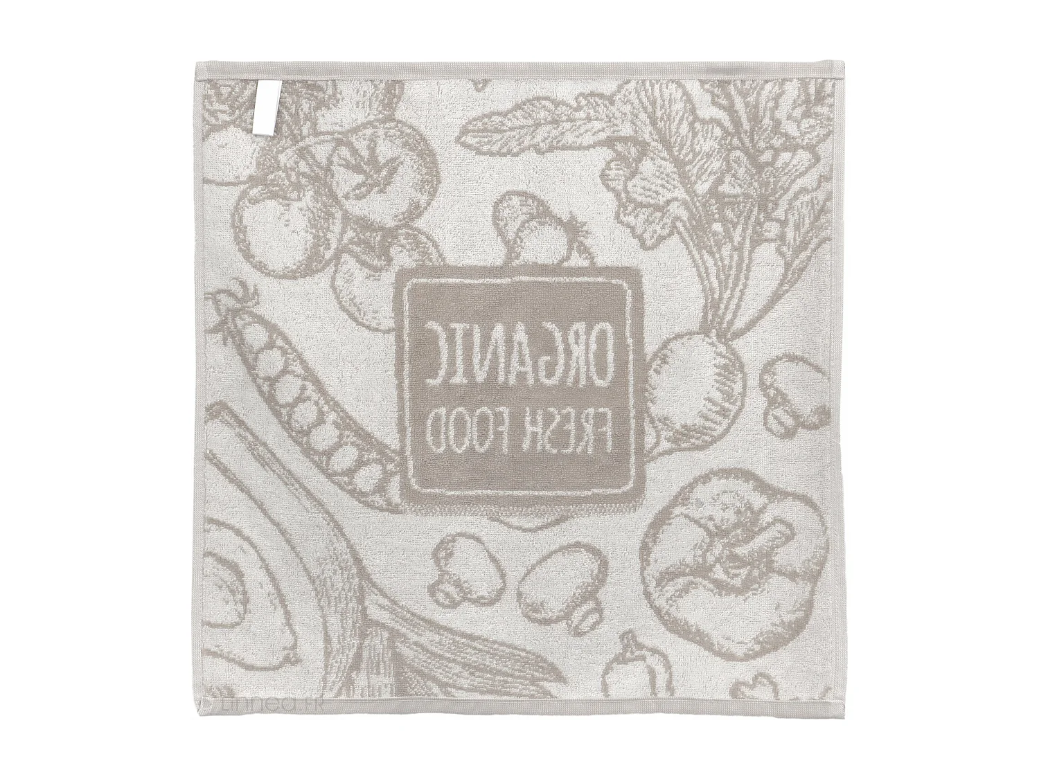 Lot de 2 torchons de cuisine éponge 50x50 cm coton ORGANIC gris