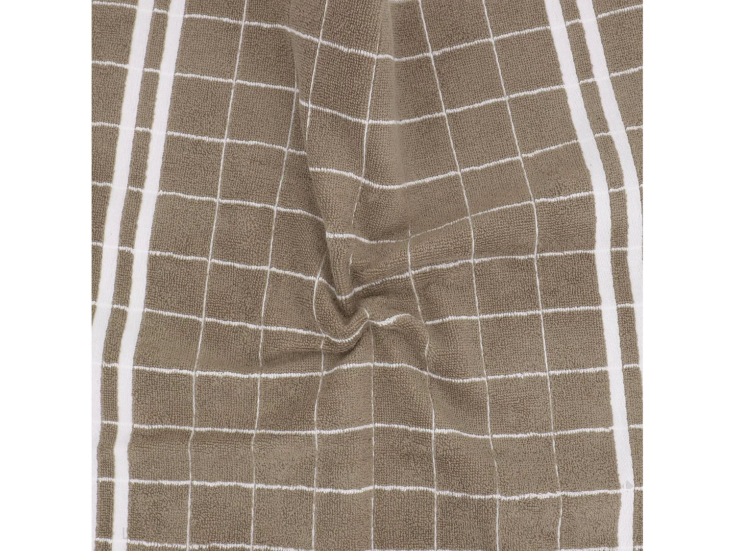 Lot de 2 torchons de cuisine éponge 50x50 cm coton NEW SQUARES marron