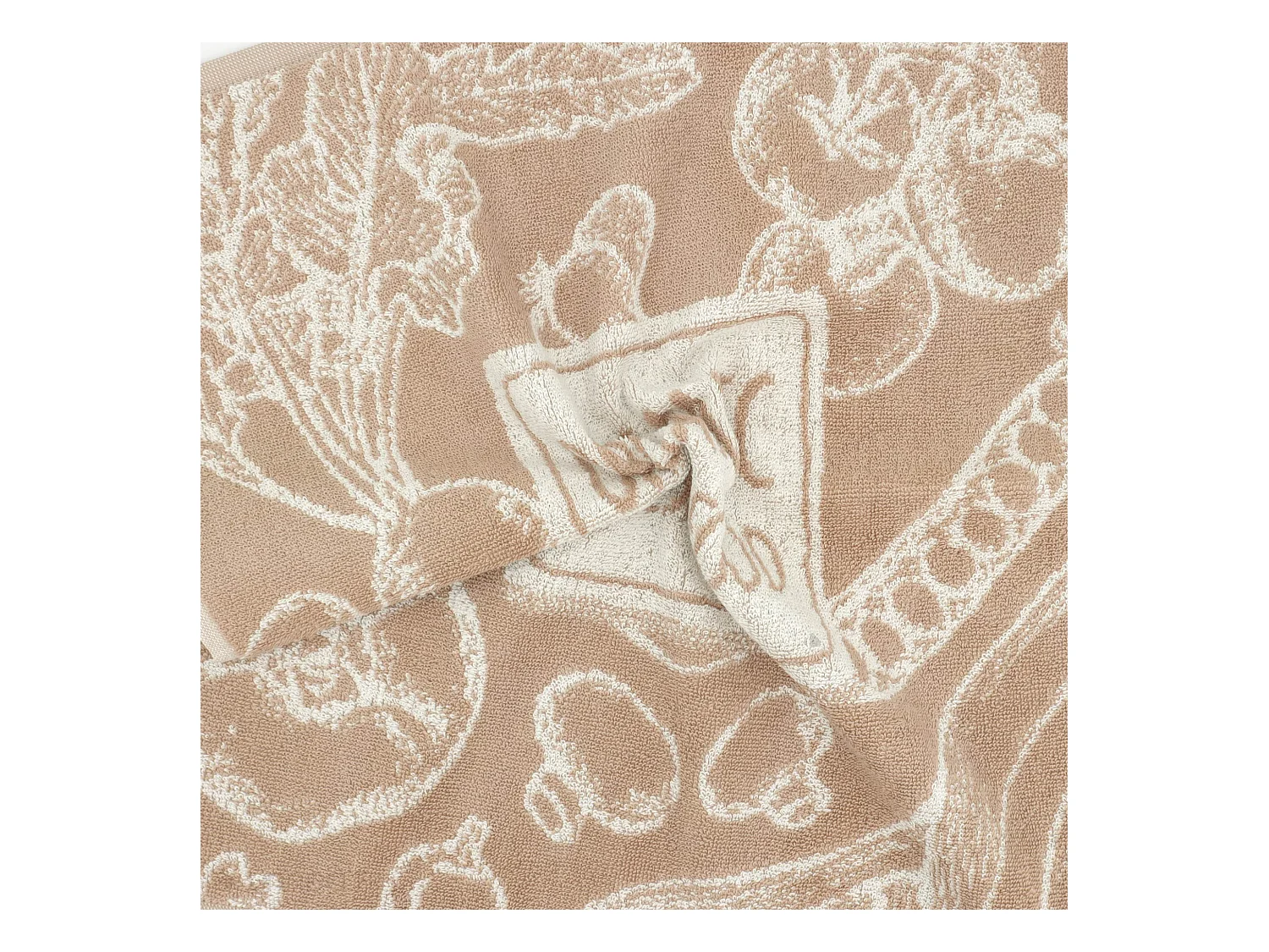 Lot de 2 torchons de cuisine éponge 50x50 cm coton ORGANIC marron