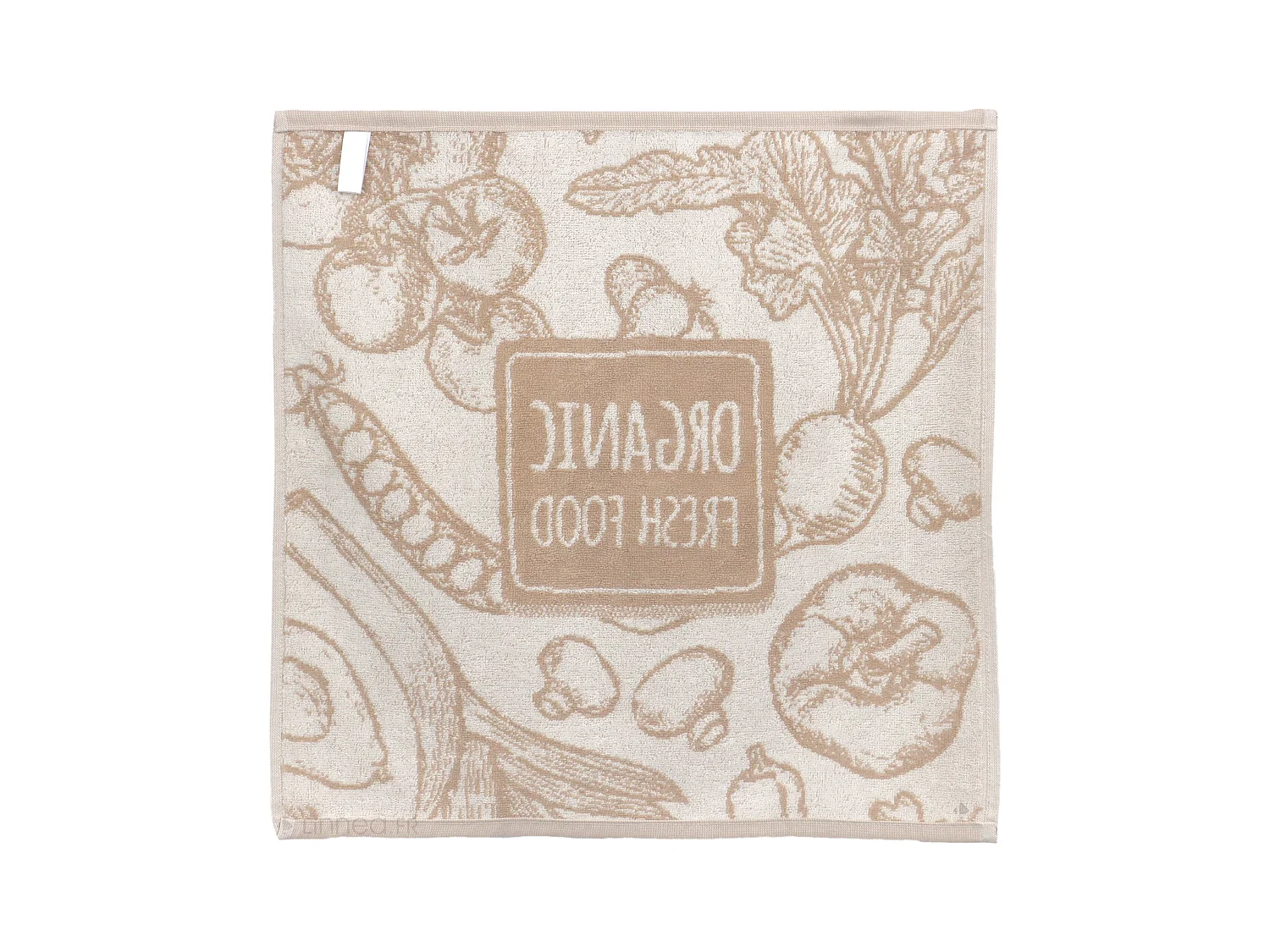 Lot de 2 torchons de cuisine éponge 50x50 cm coton ORGANIC marron