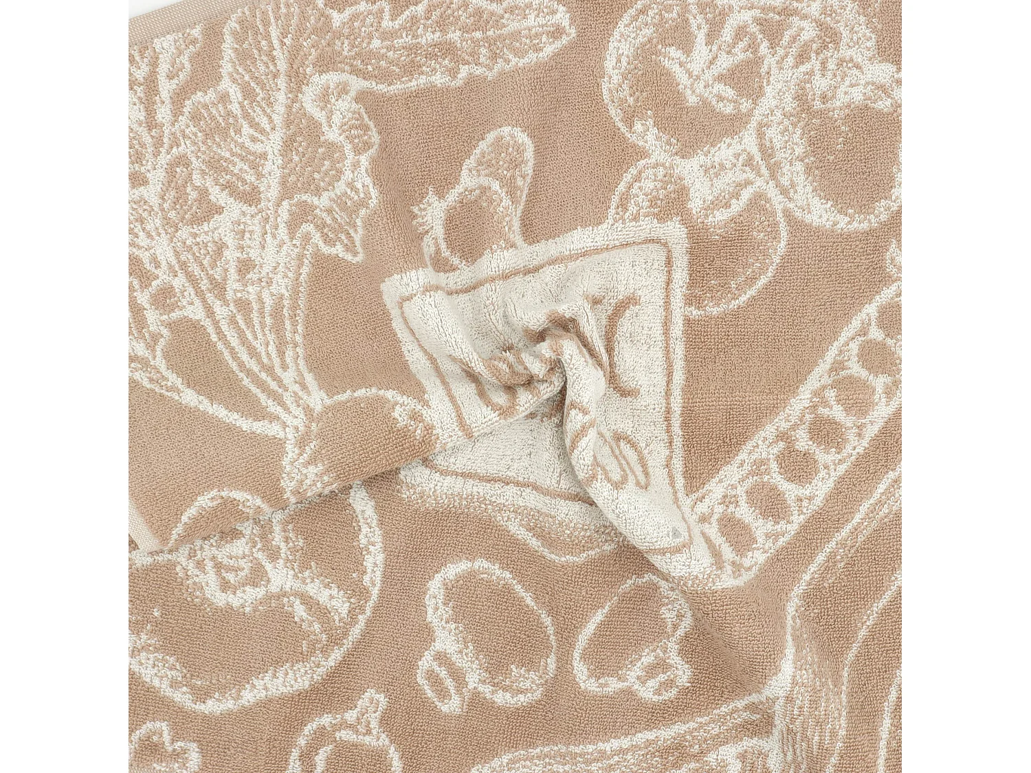 Lot de 2 torchons de cuisine éponge 50x50 cm coton ORGANIC marron