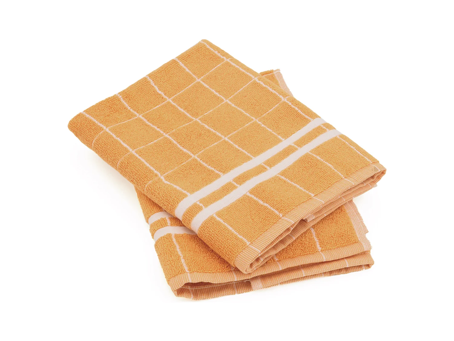 Lot de 2 torchons de cuisine éponge 50x50 cm coton NEW SQUARES jaune