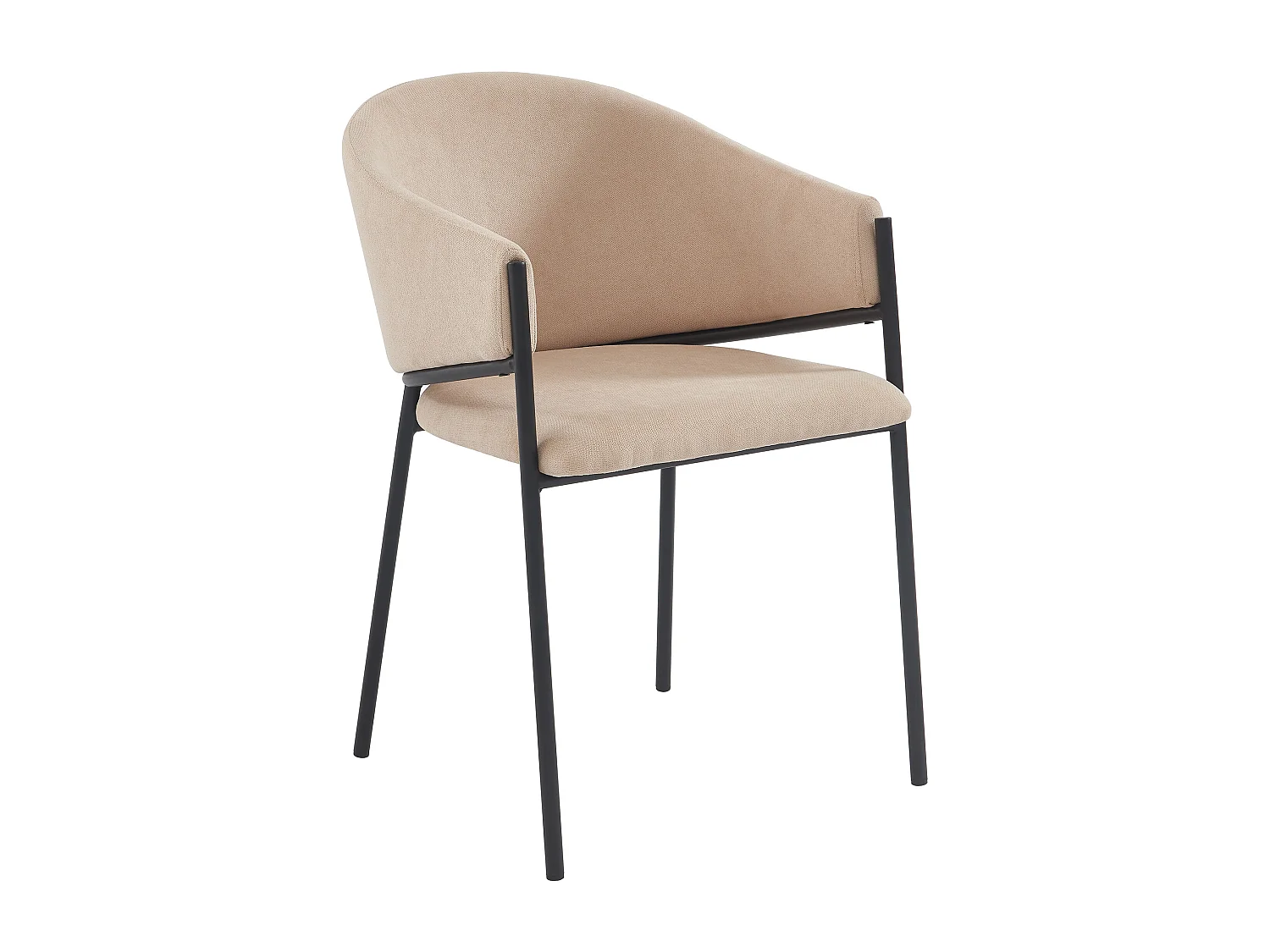 Lot de 6 chaises avec accoudoirs en tissu et métal - Beige - ORDIDA de Pascal MORABITO