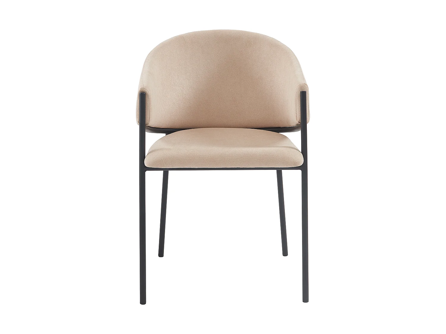 Lot de 6 chaises avec accoudoirs en tissu et métal - Beige - ORDIDA de Pascal MORABITO