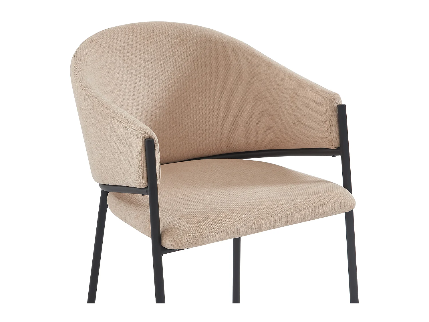 Lot de 6 chaises avec accoudoirs en tissu et métal - Beige - ORDIDA de Pascal MORABITO