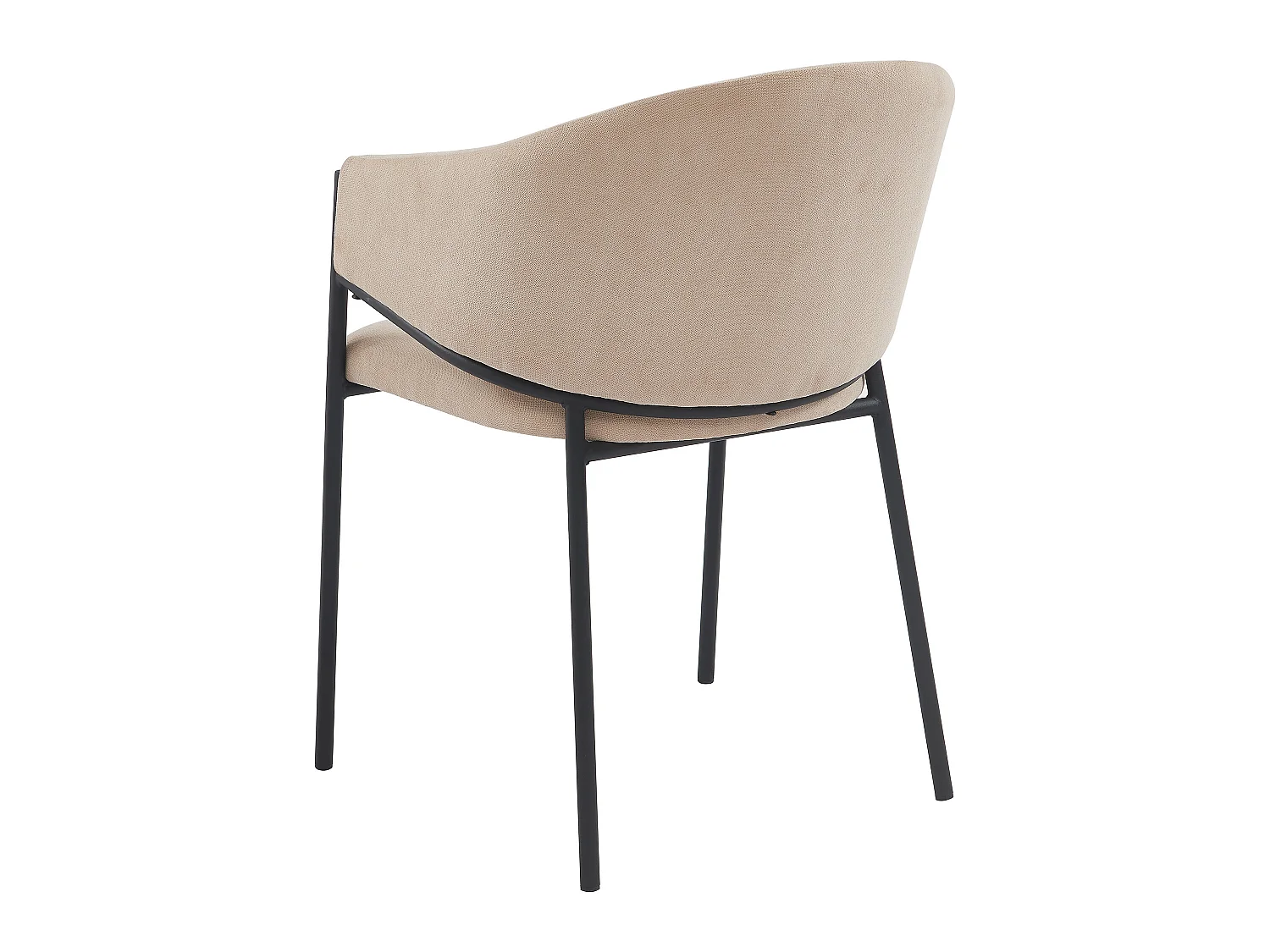 Lot de 6 chaises avec accoudoirs en tissu et métal - Beige - ORDIDA de Pascal MORABITO