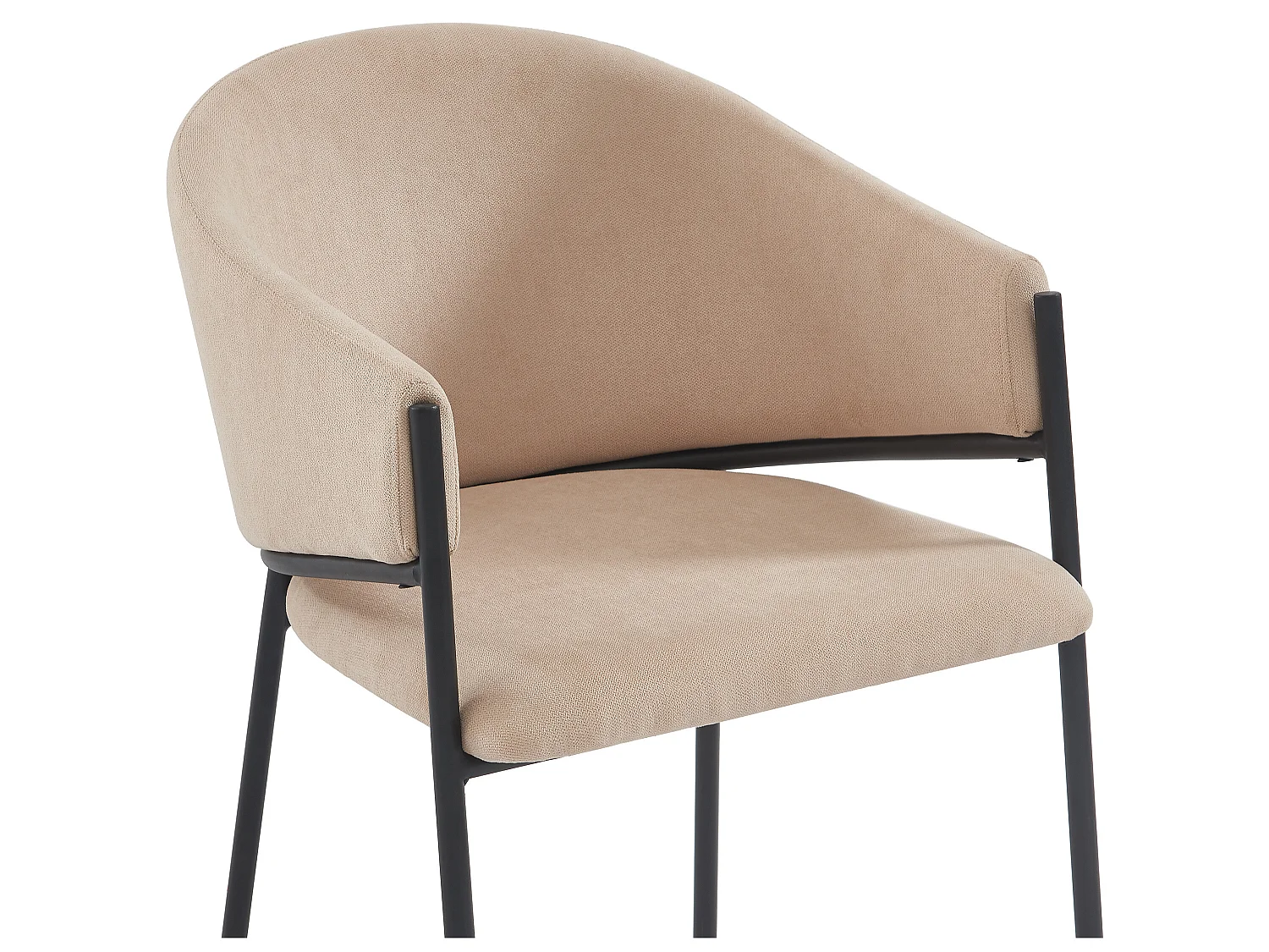 Lot de 6 chaises avec accoudoirs en tissu et métal - Beige - ORDIDA de Pascal MORABITO