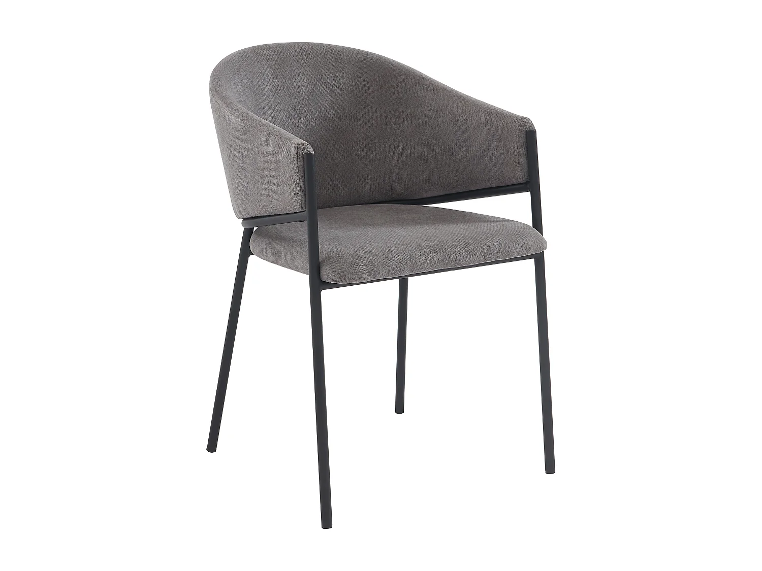 Lot de 6 chaises avec accoudoirs en tissu et métal - Gris - ORDIDA de Pascal MORABITO