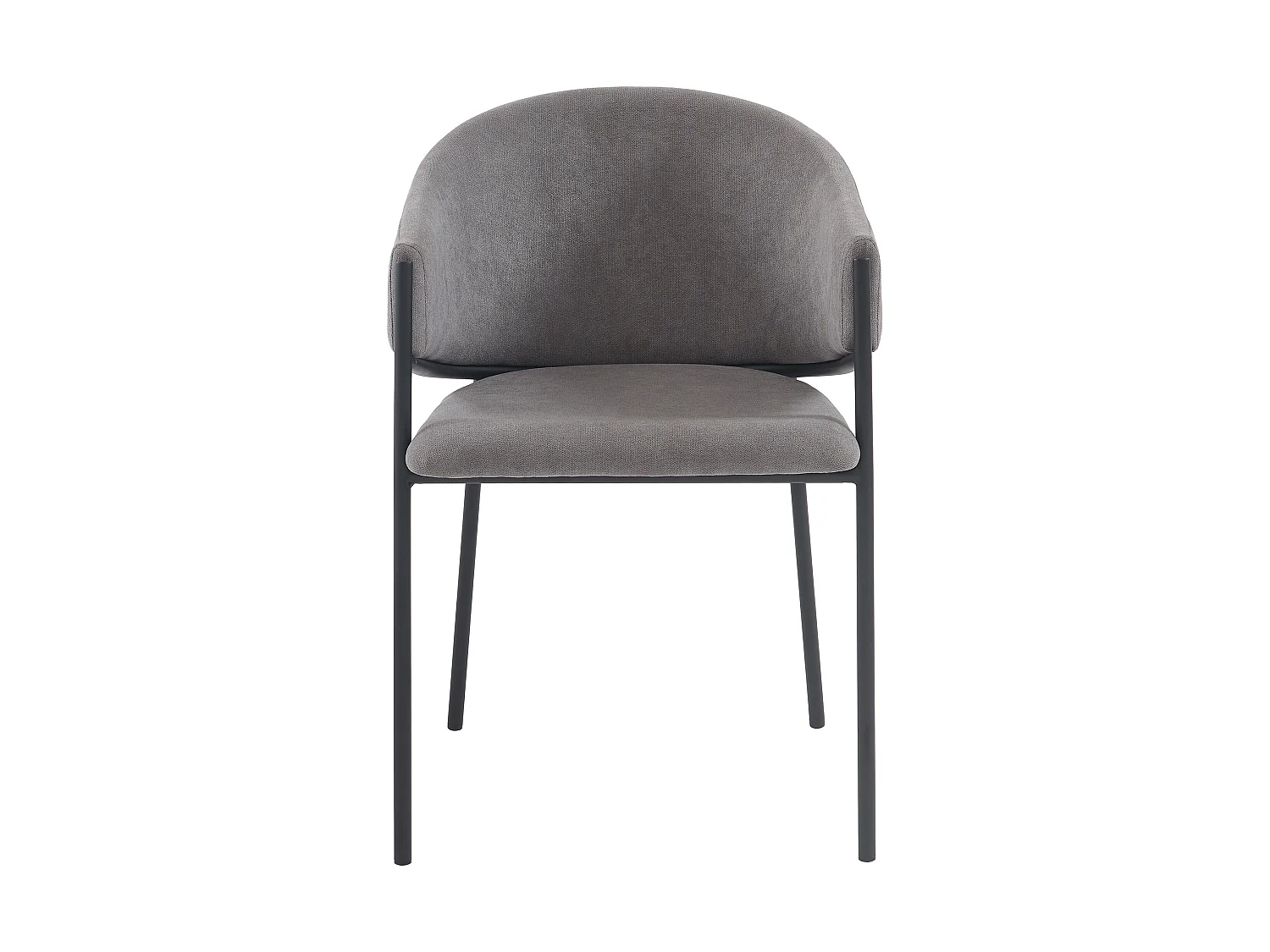 Lot de 6 chaises avec accoudoirs en tissu et métal - Gris - ORDIDA de Pascal MORABITO