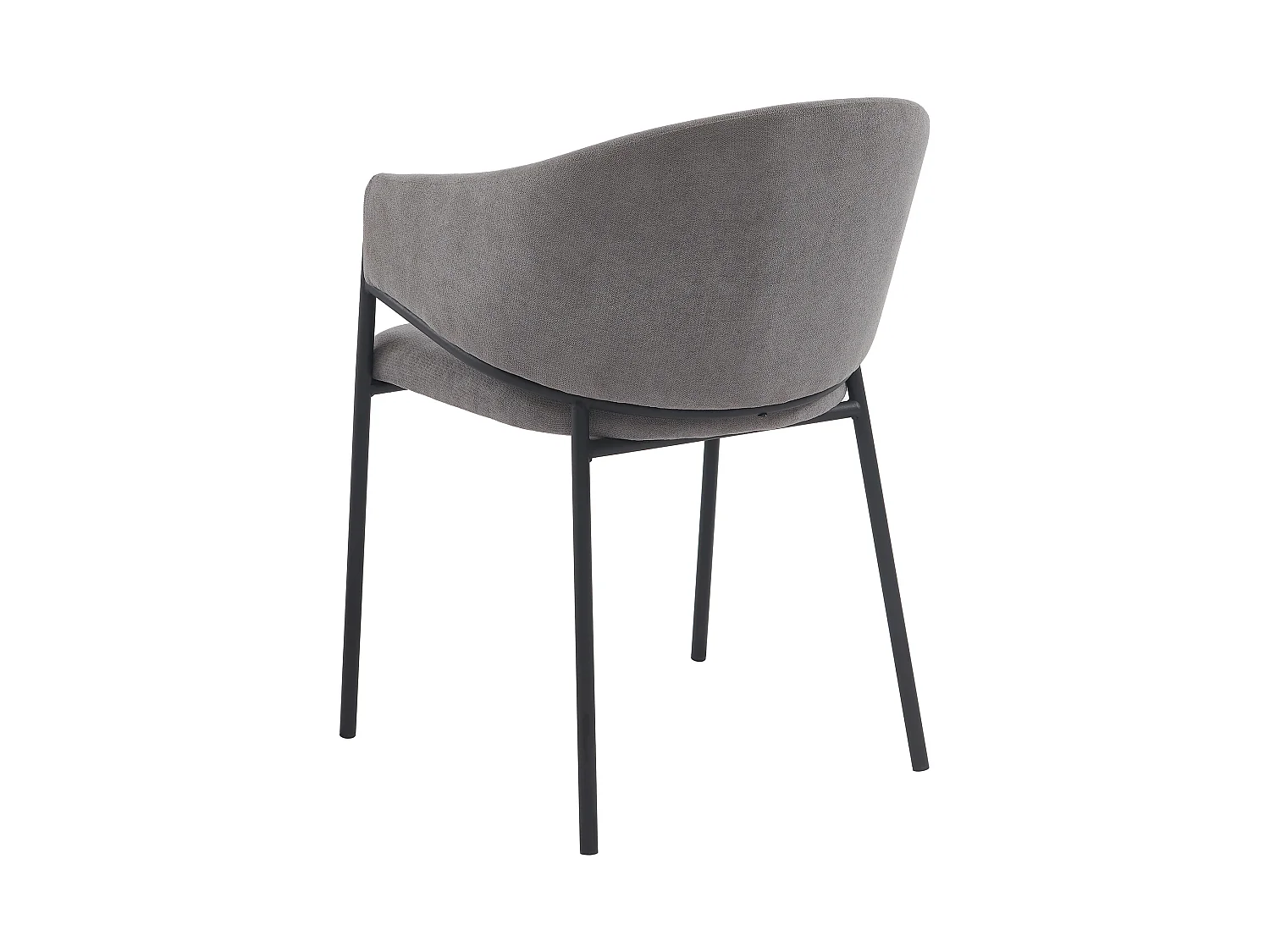 Lot de 6 chaises avec accoudoirs en tissu et métal - Gris - ORDIDA de Pascal MORABITO