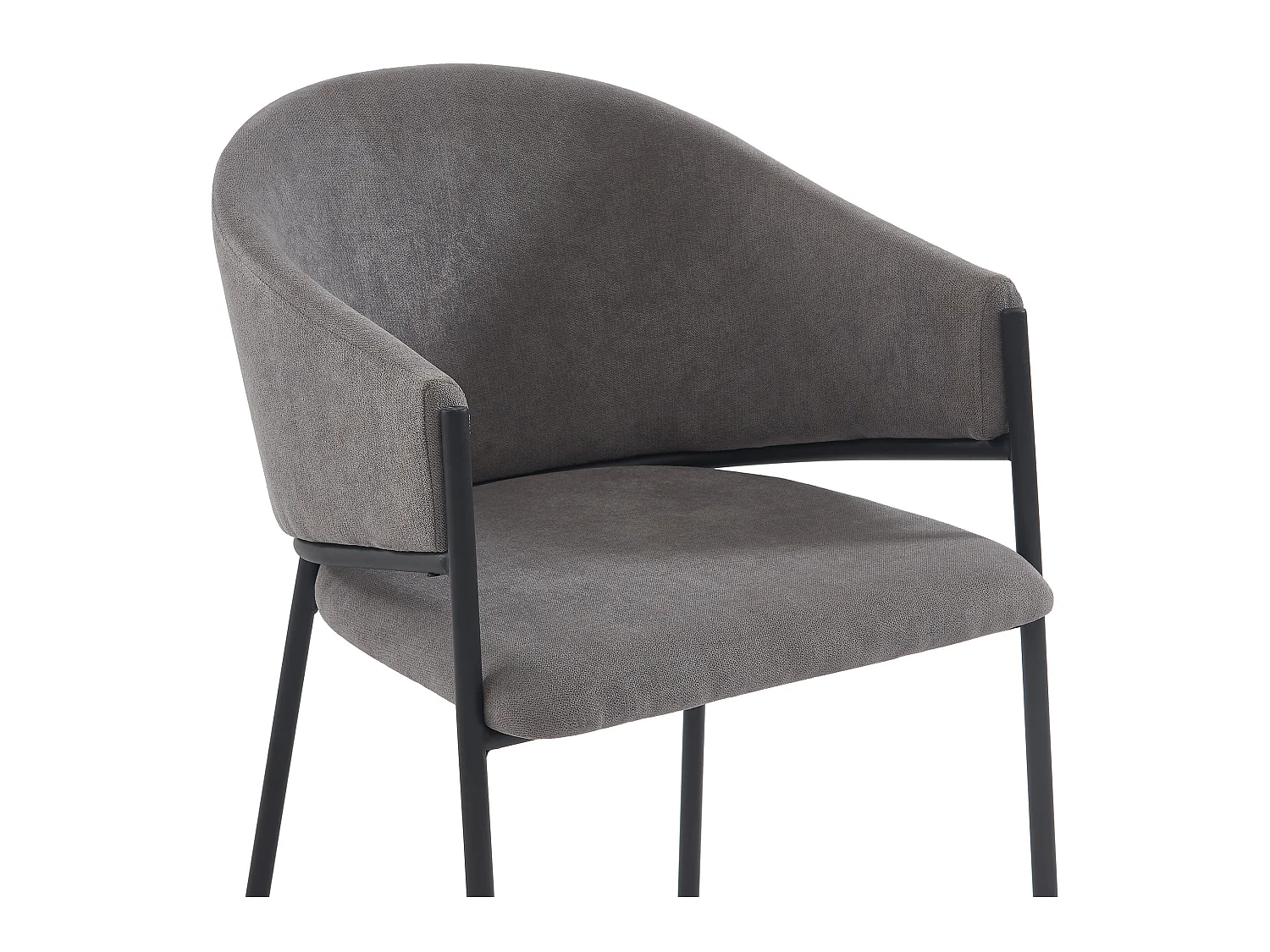 Set van 6 stoelen met stoffen en metalen armleuningen - Grijs - ORDIDA - van Pascal Morabito