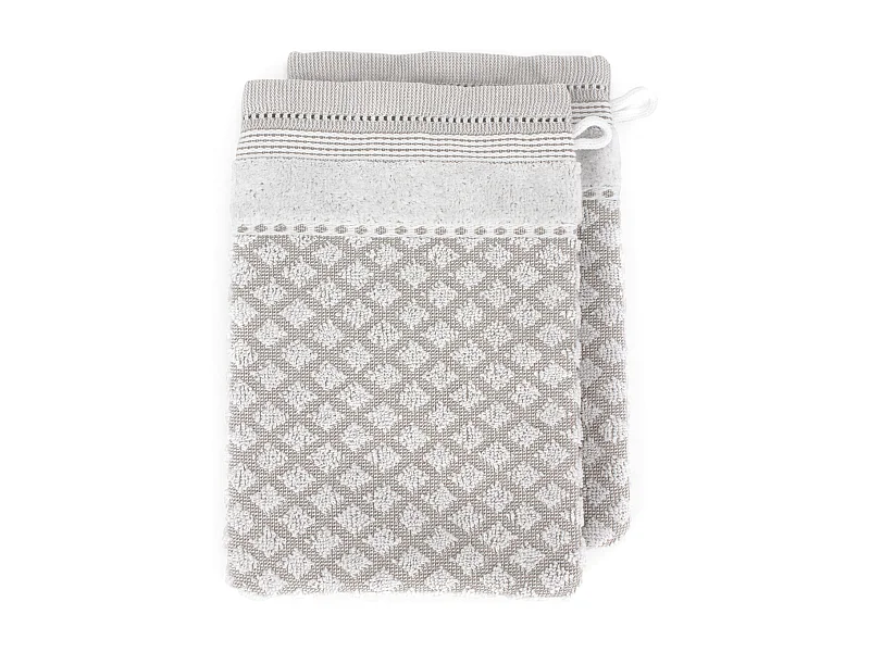 Lot de 2 gants de toilette 16x21 cm LINEN blanc