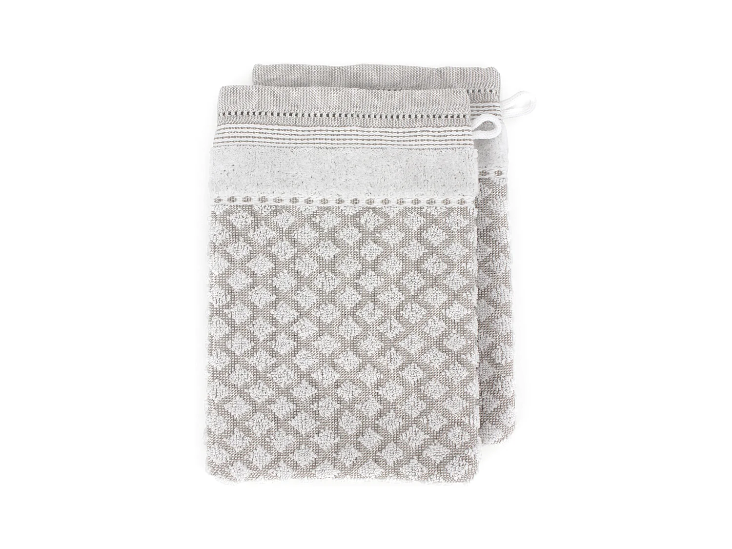 Lot de 2 gants de toilette 16x21 cm LINEN blanc