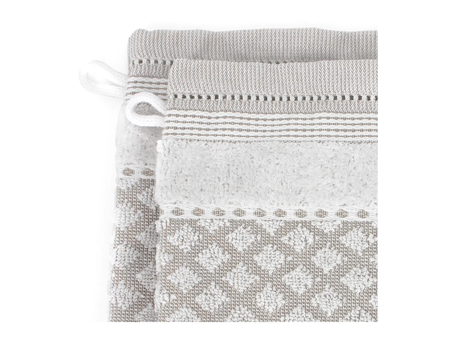 Lot de 2 gants de toilette 16x21 cm LINEN blanc