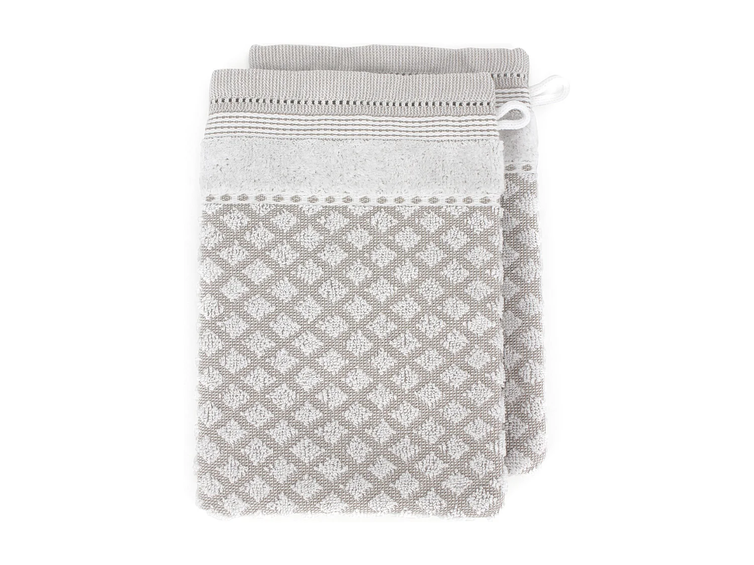 Lot de 2 gants de toilette 16x21 cm LINEN blanc