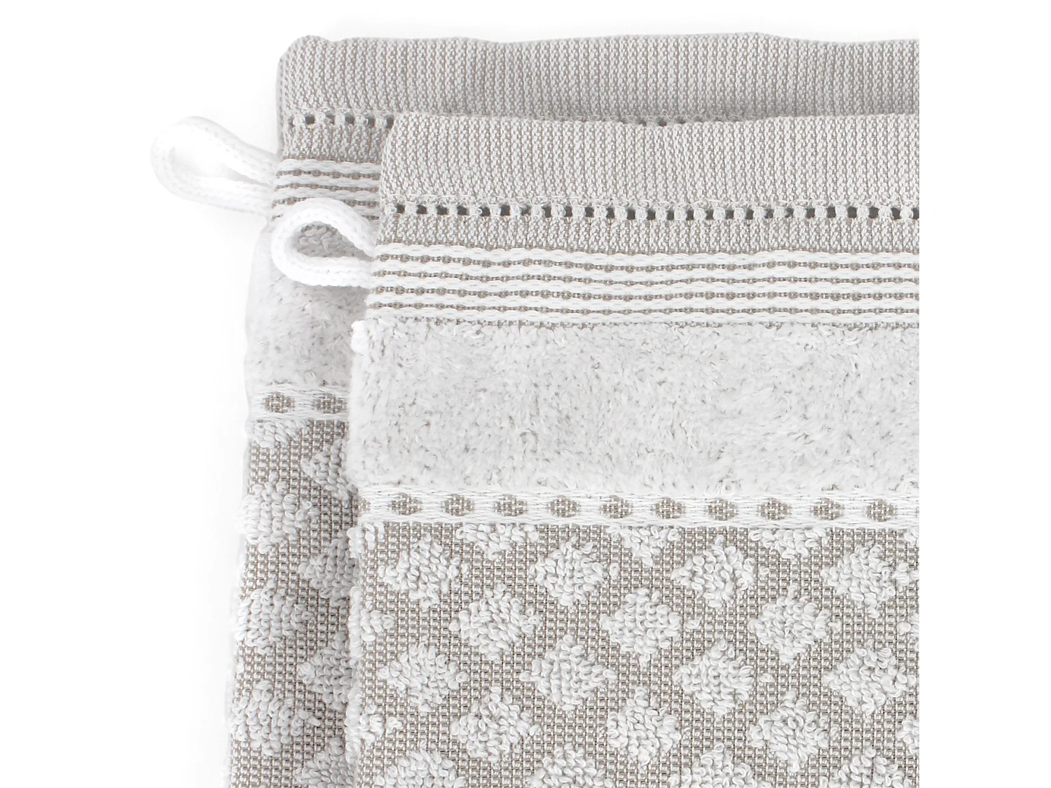 Lot de 2 gants de toilette 16x21 cm LINEN blanc