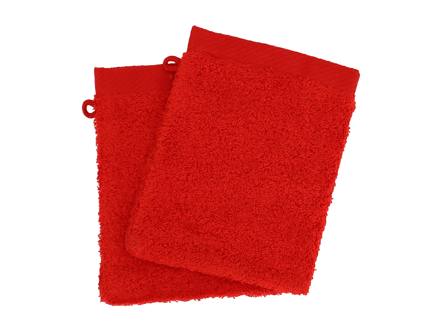Lot de 2 gants de toilette 16x21 cm coton peigné ALBA rouge