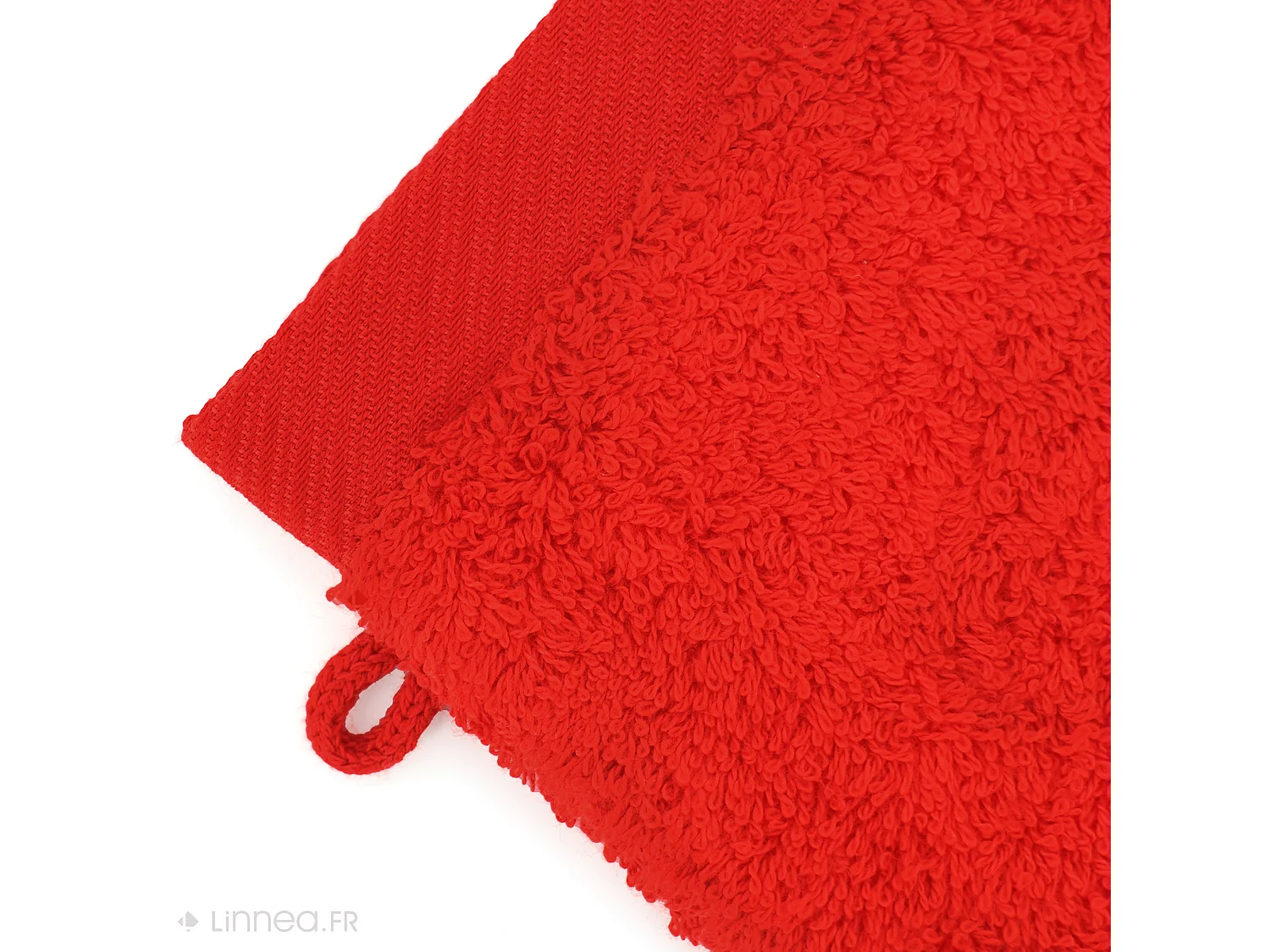 Lot de 2 gants de toilette 16x21 cm coton peigné ALBA rouge