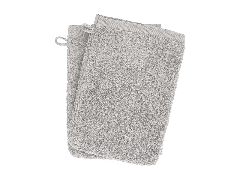 Lot de 2 gants de toilette 16x21 cm SOFTY argent