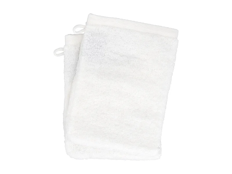 Lot de 2 gants de toilette 16x21 cm SOFTY blanc