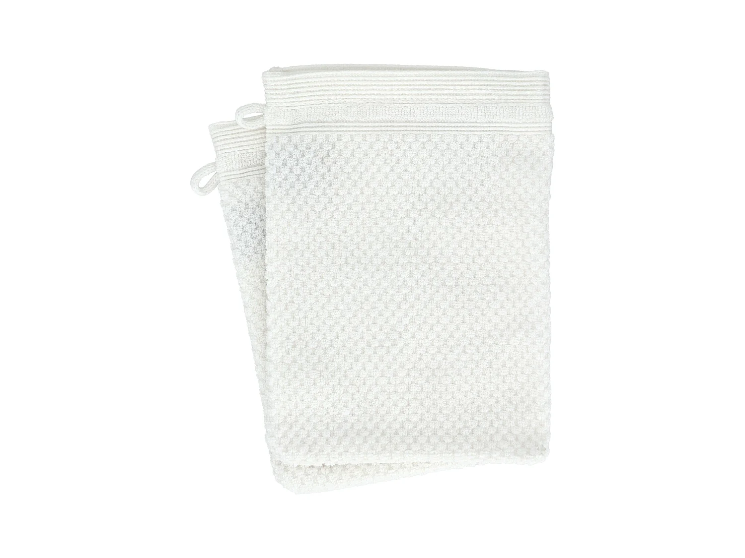 Lot de 2 gants de toilette 16x21 cm DUNE blanc