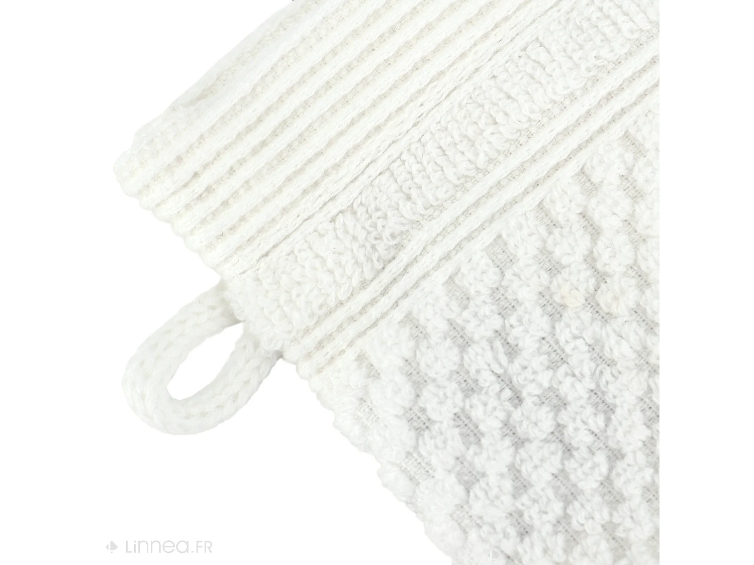 Lot de 2 gants de toilette 16x21 cm DUNE blanc