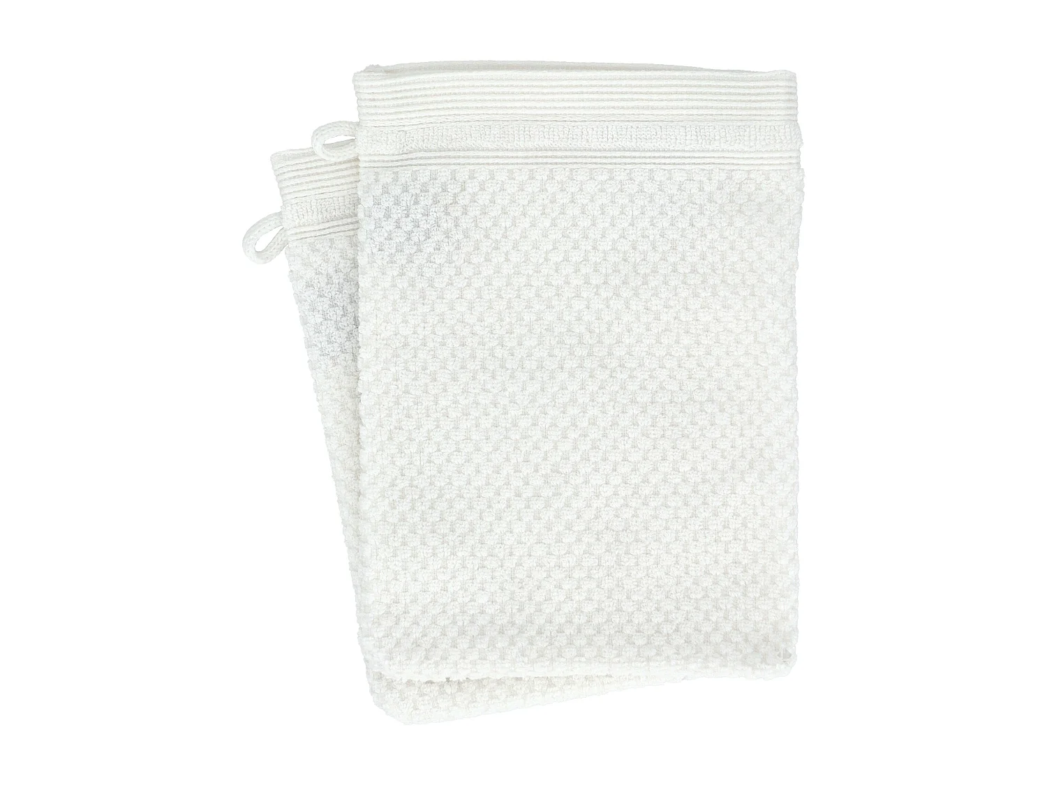 Lot de 2 gants de toilette 16x21 cm DUNE blanc