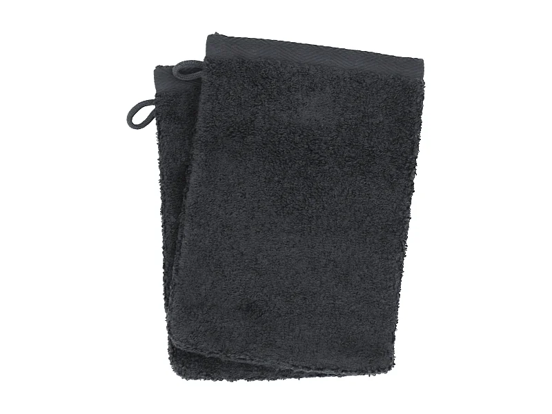 Lot de 2 gants de toilette 16x21 cm SOFTY anthracite