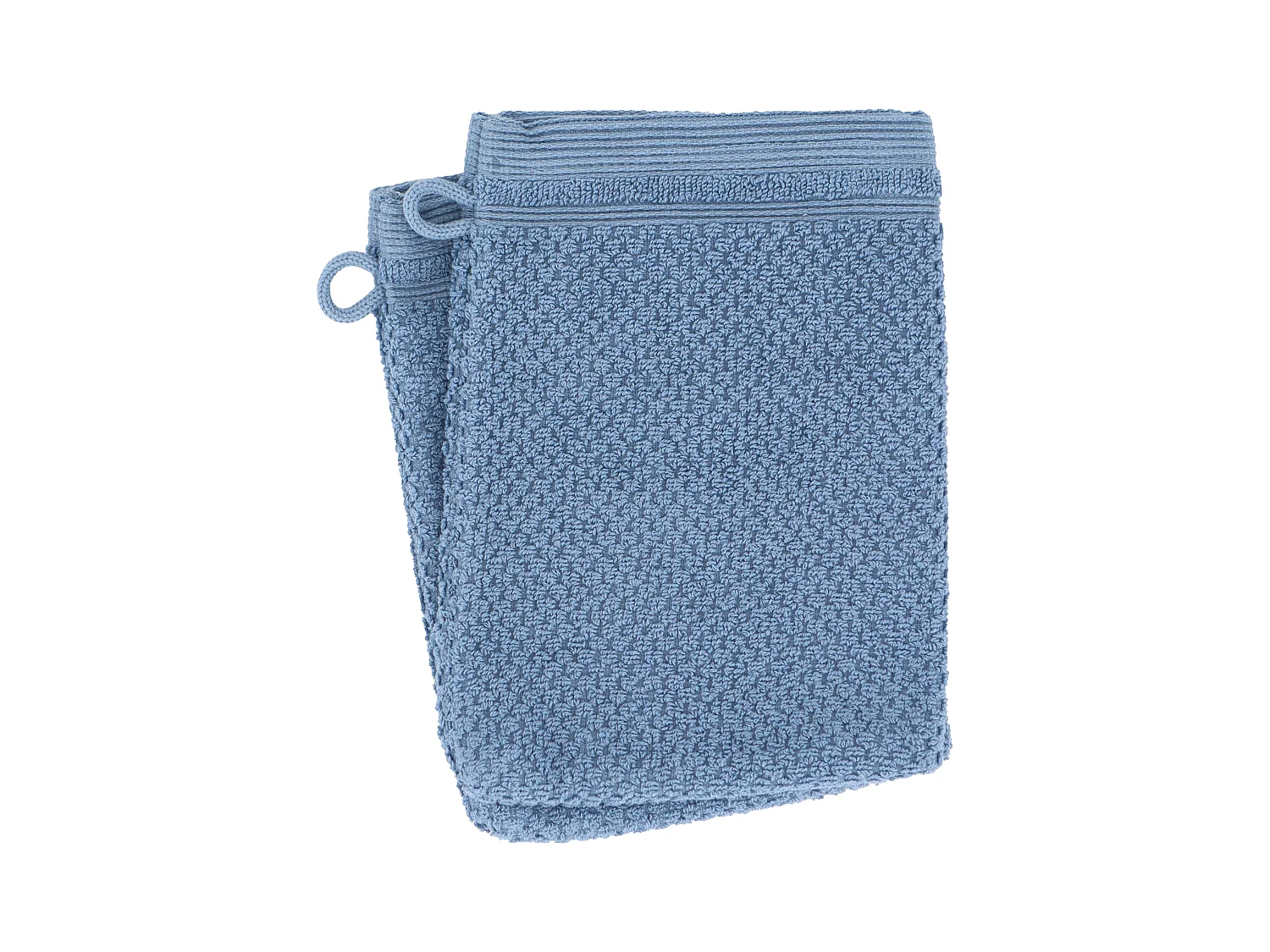 Lot de 2 gants de toilette 16x21 cm DUNE bleu mer