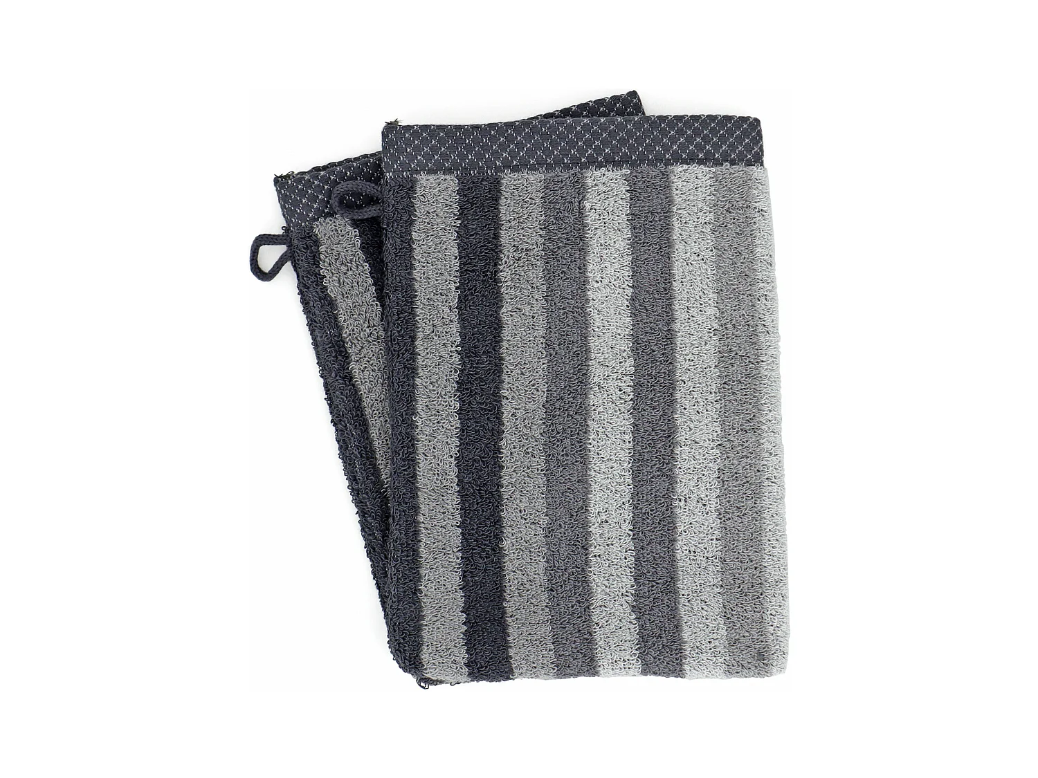 Lot de 2 gants de toilette 16x21 cm PURE STRIPES anthracite